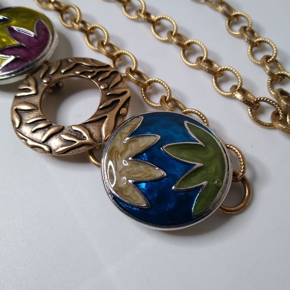 Colorful Chico's Metal Decorative Fashion Belt 42 Inches - Picture 11 of 15